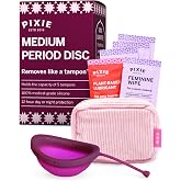 Pixie Menstrual Disc - 100% Medical Grade Silicone - Rated #1 Softest Reusable Disc - Removes Like a Tampon - 12 Hour Use - H