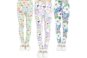 Adorel Dziewczęce Legginsy Kolorowe Spodnie w Kwiaty Pakiet 3