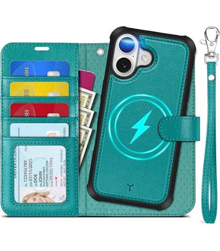 ELTEKER Custodia Flip Magnetica Per IPhone 17 Pro – Portafoglio, Ricarica Wireless E Supporto
