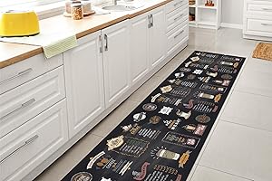 GLHOME IDEE PER LA CASA GL Home Tappeto Cucina Antiscivolo Made in Italy Passatoia Antimacchia Multiuso Corridoio Soggiorno Lavabile in Lavatrice - Menu - 50x100 cm