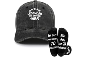 SATINIOR 2 Stück Geburtstag Geschenke für Männer 1 Mütze und 1 Paar Socken Witzig Geburtstag Mann Geschenkset für Papa Ehemann Opa Onkel Freund