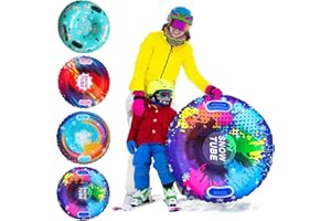 Fancysky Slitta da Neve Gonfiabile con 2 Maniglie - 80x80 Cm Tubo da Neve Gonfiabilee Spesso per Tutte Le Età, Snow Tube, Luges Gonflables, Vivi Avventure Invernali Indimenticabili