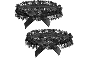 Psyqtsuary 2 stycken justerbara benstrumpeband, justerbar spets thigh garter, spets lårstrumpeband, elastiska lårstrumpeband