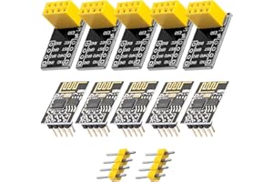 AZDelivery 5 x ESP8266-01S Serial Wireless WLAN WiFi Transceiver Module with ESP-01 Breakout Breadboard Adapter compatible with Arduino Including E-Book!
