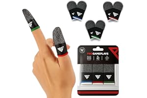 Progameplays Finger Sleeves für Mobile Gaming, 3 Paare Hybrid aus Carbon- & Silberfaser, Ultraempfindlich & Atmungsaktiv 0,3 mm Schweißresistent, Für Trockene Haut, Kompatibel mit PUBG (Standardgröße)