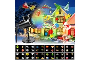 NEMMXUB Proyector Navidad Exterior, 12 Diapositivas Proyector Exterior Con Control Remoto Función, para Navidad Halloween Cumpleaños Fiesta Cotillon Nochevieja Regalo