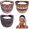 NALACAL Boho Headbands for Women Girls, 3 Pieces Elastic Head Wraps Boho Hair Bands Breathable Wide Knot Hair Scarf Fashion Hair Accessories for Sport Workout Running