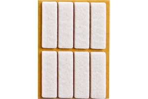 HAGGIY pehaÃ‚® Felt Glides, Self-Adhesive, Rectangular, 15 x 45 mm, White (8 Pcs) by pehaÃ‚®