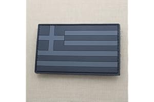 LEGEEON Greece Hellas Flag Subdued Balckout PVC Morale Rubber Patch