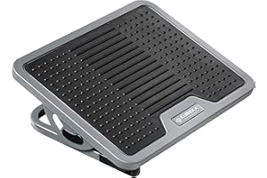 EUREKA ERGONOMIC Poggiapiedi regolabile sotto scrivania Poggiapiedi ergonomico per massaggi Adatto per home office nero e gri