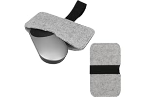 kwmobile Housse Souris sans Fil Compatible avec Apple Magic Mouse 1 / Magic Mouse 2 / Logitech Pebble Wireless Housse - Sacoche de Protection pour Souris Fine en Feutre - Gris Clair-Noir