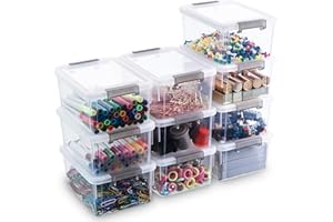 ‎CITYLIFE Citylife 10er-Set 1.25L Aufbewahrungsbox mit Deckel Klein, Stapelbar Transparente Griff Clips Kleinteile Kiste Elastisch, Robust Plastik Boxen für Bastelsachen gekauft, 17.7 x 13 x 8.2cm