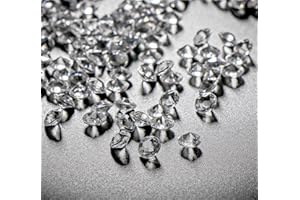 ABSOFINE Diamenty dekoracyjne, bezbarwne, diamentowe kryształki, przezroczyste kryształki, dekoracja stołu, diamenty, dekoracja weselna, 6 mm - 10 000 szt.)
