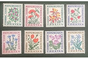 TIMBRE FRANCE des Livres Express. 1964 Collection Timbre taxe N 95 à 102 Neuf**. Timbre de France Authentique. Fleurs