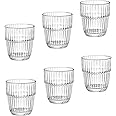 Bormioli Rocco Barshine 10.3 oz. Stackable Rocks Drinking Glasses, Clear, Set of 6