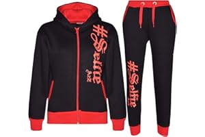 A2Z 4 Kids Kinder Jungen Mädchen Trainingsanzug Designer A2Z #Selfie Mit Kapuzen Reißverschluss Top Bottom Jogging Anzug Jacke & Hosen Workout Running Sport Jogger Neu Alter 5-13 Jahre