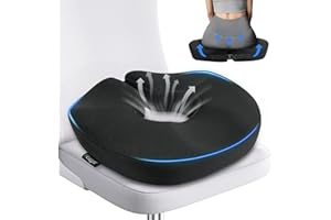 Feagar Poduszka do siedzenia na hemoroidy – poduszka ortopedyczna na kość ogonową, poduszka ortopedyczna do rwy kulszowej, poporodowej, kości ogonowej – pianka memory do samochodu, wózka inwalidzkiego