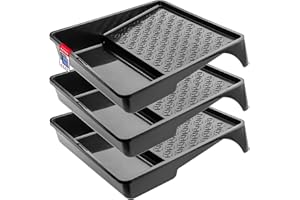 KADAX Uniwersalna kuweta malarska, 35 x 32 cm, duża kuweta do farb z tworzywa sztucznego, wanna malarska z miarką, plastikowe akcesoria malarskie (3, czarny)