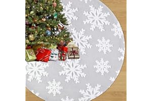 BITOYO Weihnachtsbaum Decke Grau,Weihnachtsbaum Rock 90cm, Christbaum Weihnachtsbaum Deko, Weihnachtsbaum Matte für Weihnachtsdekoration, Neujahr, Party und Hochzeit