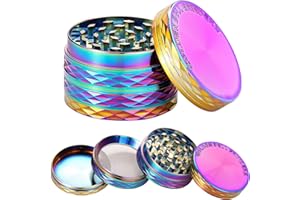 LIHAO Grinder Pollen Crusher 4-teiliges Set 2inch Krautmühle Zinklegierung für Gewürze, Spice, Kräuter, Herb (Multifarben)