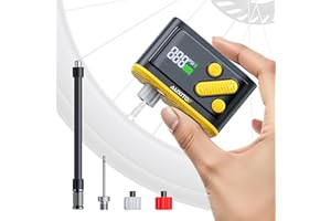 AUXITO Bomba de Bicicleta, Mini Bomba eléctrica para Bicicleta con Calibre de 20 Segundos, inflado rápido, Bomba de neumático de Bicicleta de 120 PSI con Adaptador de válvula Presta y Schrader