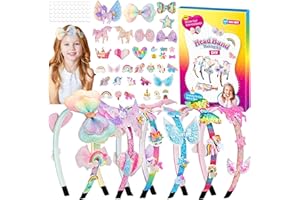 XIEXIESHER Diadema Unicornio Niña, 6pcs Diadema Niñas, Regalo Niña 4 5 6 7 8 9 10 Años, Set de Accesorios para el Pelo DIY Corona de Pelo Diadema Creación Set Accesorios para el Cabello Kits (unicornio)