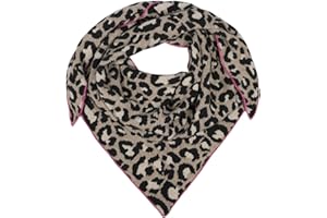 Zwillingsherz Dreieckstuch mit Kaschmir- Hochwertiger Schal im dezenten Leo Design für Damen Jungen und Mädchen - Hals-Tuch und Damenschal - Strick-Waren für Sommer und Winter