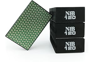 NBB Almohadilla diamantada para lijar y pulir a Mano con Diamante galvanizado para Piedra, mármol, Granito, cerámica, azulejo, Vidrio, con Almohadilla de Esponja Flexible, Forma Hexagonal(1, 120#H)
