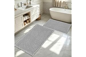 Qnbonrich Badrumsmatta set 2 delar (46 x 77 cm 43 x 61 cm), tvättbar och halkfri boho badmatta, badrumsmattor för badrum, var