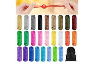 KULANNDER Cuerda de Pulsera de Paracord, 26 Piezas de Cuerda de paracaídas, Juego de Cuerdas de Supervivencia al Aire Libre, Trenzado Manual de Bricolaje para Actividades al Aire Libre