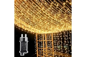 ‎GLOBALINK GlobaLink Łańcuch świetlny, zasłona z możliwością rozszerzenia, 6 m x 3 m, 600 diod LED, oświetlenie bożonarodzeniowe, kurtyna świetlna wewnętrzna, zasilana prądem, IP44, wodoodporna, 8 trybów pracy