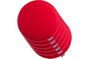 Brandsseller Juego de 6 Cojines de Fieltro para sillas Ø 35x2 cm – Almohadillas Acolchadas para Interior y Exterior – Colchonetas de Asiento Redondas Resistentes – Rojo