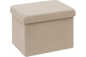 Bonlife Kub sittsäck med förvaringsutrymme, hopfällbar, med lock, sammet, 42 x 32 x 32 cm