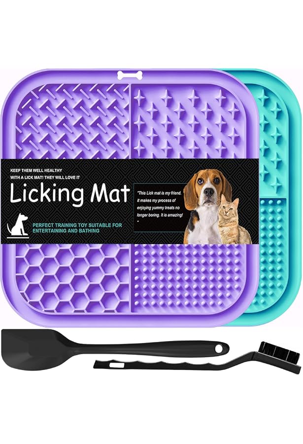 Lick Mat For Large Dogs With Suction Cups & Bowl - Anxiety Relief & Slow Feeder