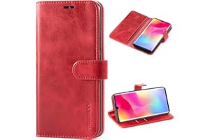 Mulbess Etui na telefon do Xiaomi Mi Note 10 Lite - Pokrowiec z klapką - Magnetyczne skórzane etui ochronne z przegródką na kartę kredytową - czerwone wino
