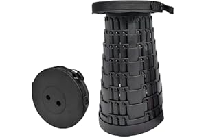 BARGAIN FACTORY Portable Folding Stool Lightweight More Sturdy with Load Capacity 180KG, Retractable Plastic Foldable Collapsible Stool for Camping Fishing Hiking BBQ Outdoors Indoors Kitchen