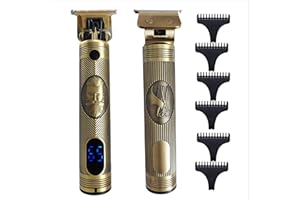 POWEROLE Hair Clippers for Men,Electric Hair Clippers for Men Cordless Hair Trimmer Waterproof Beard Trimmer LED Display with 6 Guide Combs 1200 mAh Type-c Chager Cable 50 cm Cord Dual Power Modes