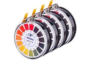 JOVITEC Universel Bandes de Papier pH Bandes de pH Rouleau, pH Mesure Gamme Complète 0-14, 16.4 ft/Rouleau (4)