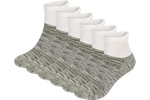BampooPanPa 6 Pairs Bamboo Diabetic Ankle Socks with Seamless Toe and Non-Binding Top,Cushioned Sole for Women&Men