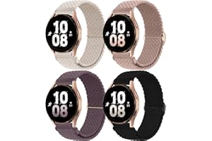 chinbersky 20mm Nylon Tressé Bracelet Compatible avec Samsung Bracelet Galaxy Watch 7 6 5 4 40mm 44mm/Galaxy Watch5 Pro/Watch 4&6 Classic/Active 2 40mm 44mm/Watch3 41mm/Gear Sport/Gear S2 Classic