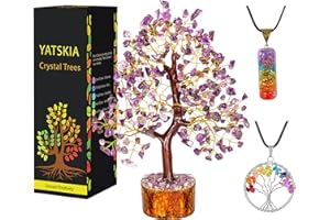 YATSKIA Albero Della Vita - Albero Di Ametista - Bonsai - Oggettistica Per La Casa Moderna - Regalo Spirituale Per La Prosperità - Meditazione Accessori - Spirituale - Decorazioni Casa