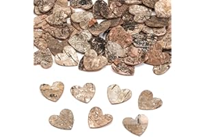 ‎HERZONE HERZONE 100pcs Streudeko holz Herze 3cm für Hochzeit & Party aus Birkenholz - Zubehör für DIY-Projekte - Naturholzscheibchen zum Basteln (herz 3cm /100pcs)
