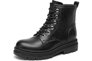 DREAM PAIRS Bottes pour Femmes Confortable Bottines Durable et Pratique Botte à Lacets Simple Strong-5