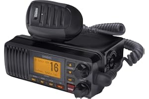 Uniden UM385BK 25 Watt Fast Mount Marine VHF-radio, vattentät, Noaa vädervarning, alla USA/Intl/Kanadensiska marinkanaler