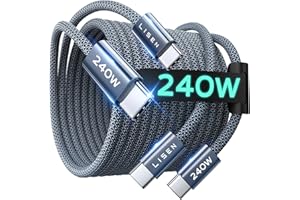 LISEN 240W USB C auf USB C Kabel [2 Pack 2M] PD3.0 Schnellladekabel USB C Kable USB C Ladekabel Soft-Geflochtenes Nylon USBC Ladekabel für iPhone 17 16 Pro Max Samsung Galaxy S25 S24 iPad MacBook Pro
