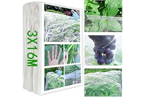 OAOGOD Garden Netting - 3 x 16M, Insect Netting for Veg Patch Fine Mesh, Raised Bed Plant Covers Netting, Garden Tunnel Screen Barrier Net Protect Crop Vegetable Flower From Insect Pests Birds