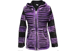 SHOPOHOLIC FASHION Femme Violet Rasoir Coupe Lutin Hippie Veste à Capuche