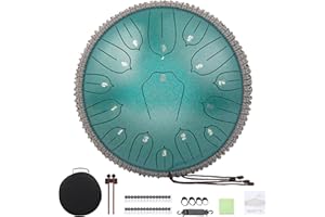 Musfunny Steel Tongue Drum 15 Notes: 12 Inch Steel Drums D Major with Drumsticks Bag Finger Cover - Handpan for Adults Musical Education Meditation Percussion Musical Instruments