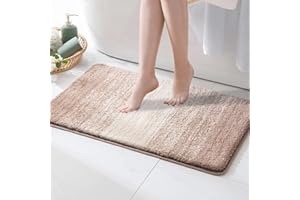 MIULEE Dywanik łazienkowy, 1 sztuka, chłonny, antypoślizgowy z mikrofibry w paski, gradient, do salonu, wanny toaletowej, kuchni, super miękki, wygodny wzór w paski, 40 x 60 cm, kawa