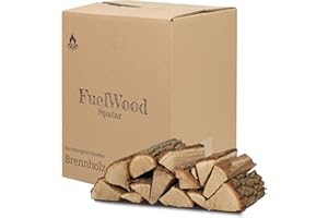 FUELWOOD SPATAR Leña de roble secado al horno 25 litros – Longitud aprox. 25 cm – Humedad de la madera inferior al 15% – Perfecto para horno, chimenea, barbacoa, braseros, hogueras, barbacoas, leña, barbacoa